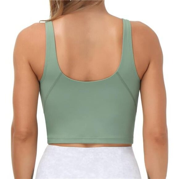 THE GYM PEOPLE Womens Sports Bra Longline Padded Wirefree Medium Support Top - Picture 4 of 7